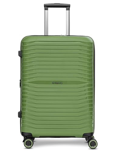 Stratic Shine Koffer & Trolley groß | Ausgestattet mit 4 360° Drehbare Rollen, Kreuzpackgurt, Dehnfalten, arretierbarer Griff und TSA-Schloss | cm x 27 cm x 66 cm | 62-69 im Sale
